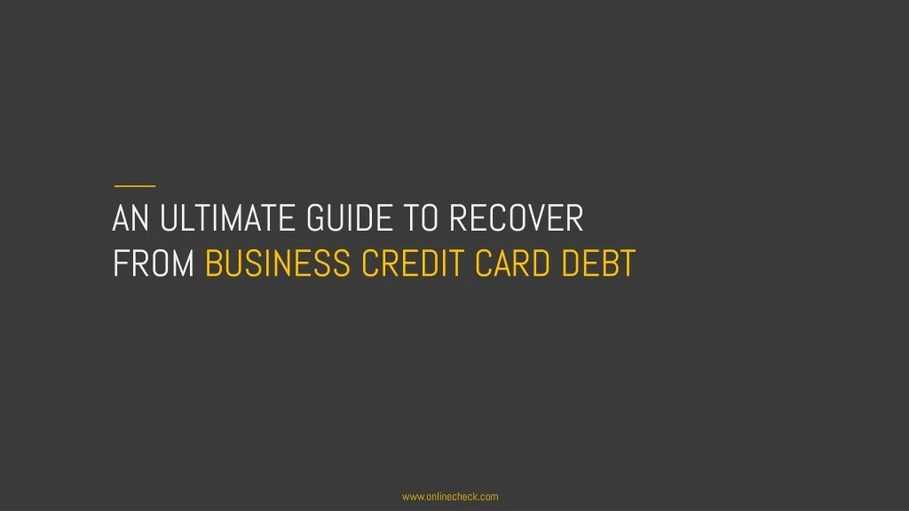 an ultimate guide to recover from business credit