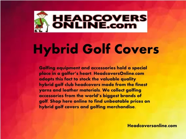 Headcoversonline.com - Hybrid Golf Covers