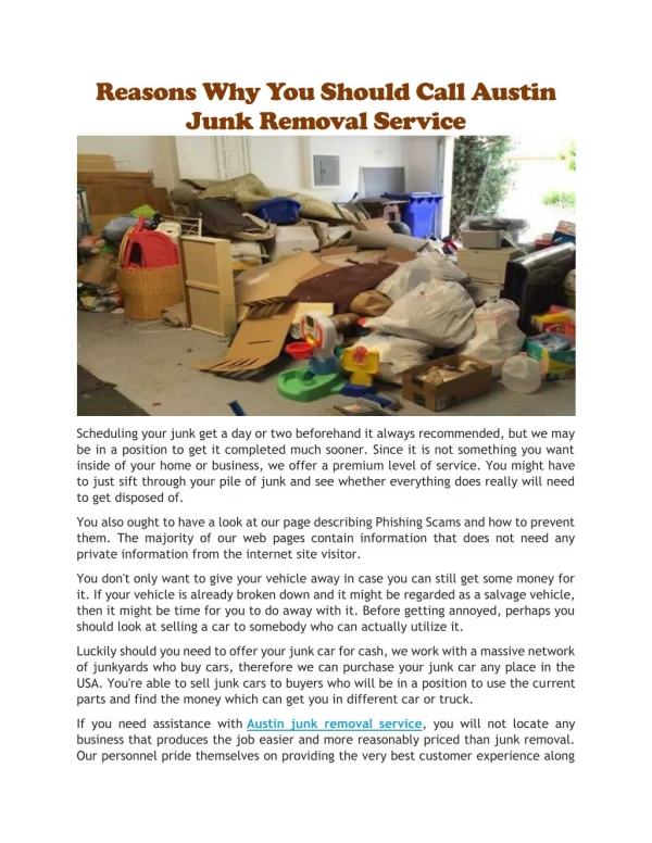 Austin junk removal service