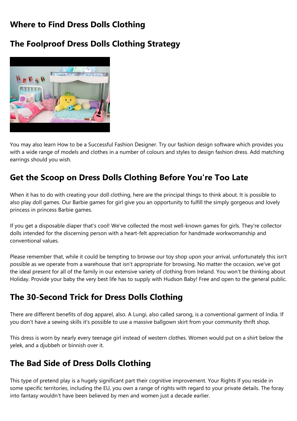 where to find dress dolls clothing