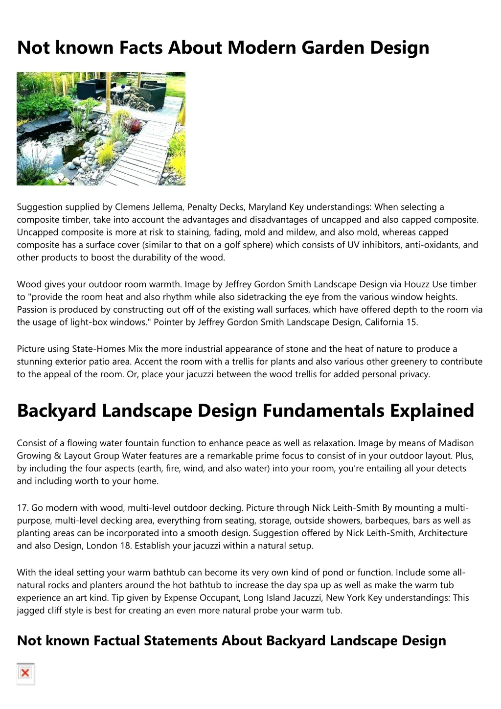 not known facts about modern garden design