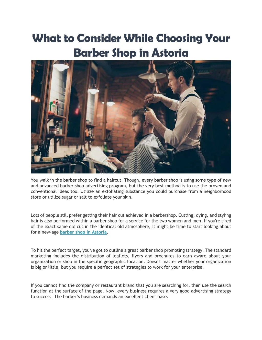 what to consider while choosing your barber shop