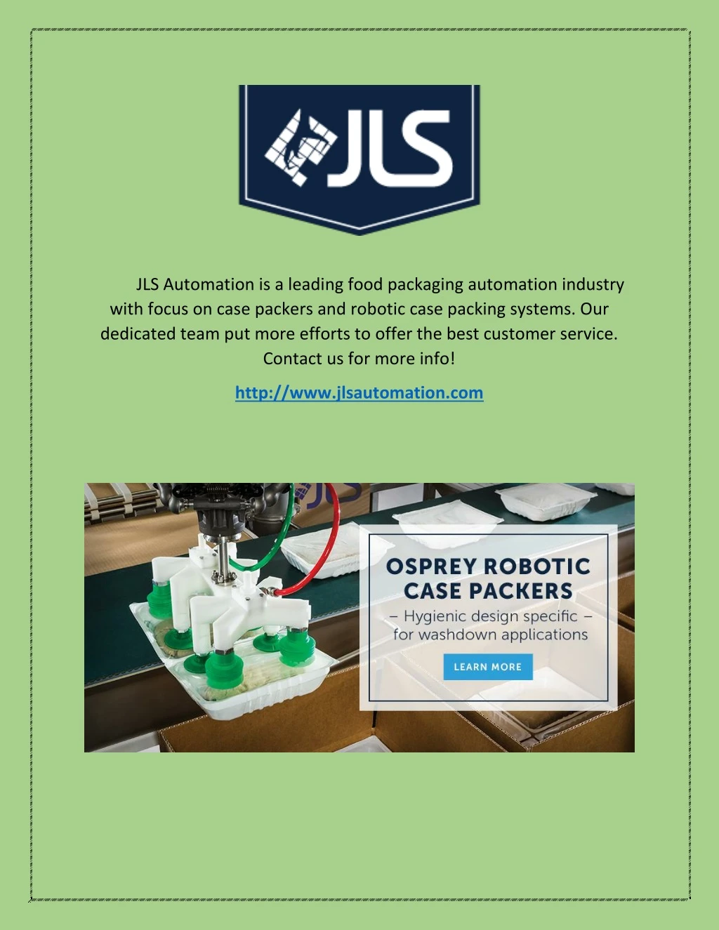 jls automation is a leading food packaging