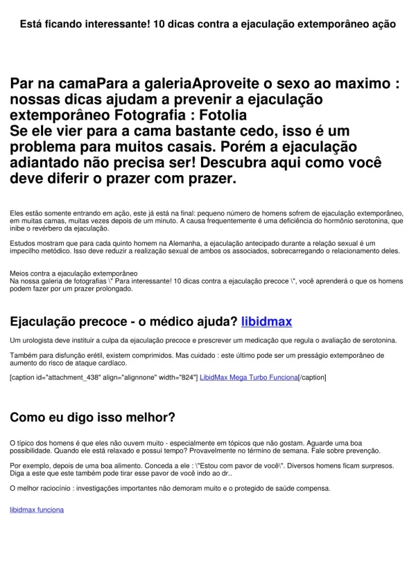 Está ficando interessante! 10 dicas contra a ejaculação extemporâneo ação