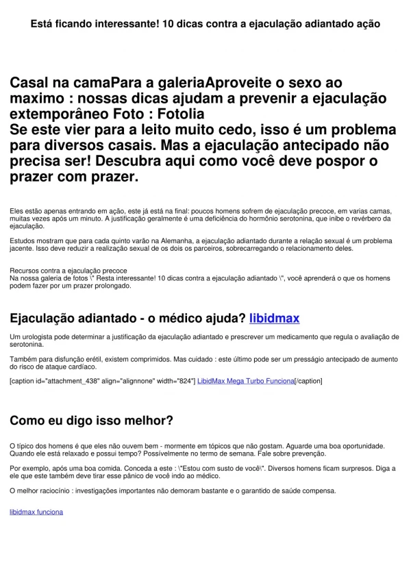 Está ficando interessante! 10 dicas contra a ejaculação adiantado ação