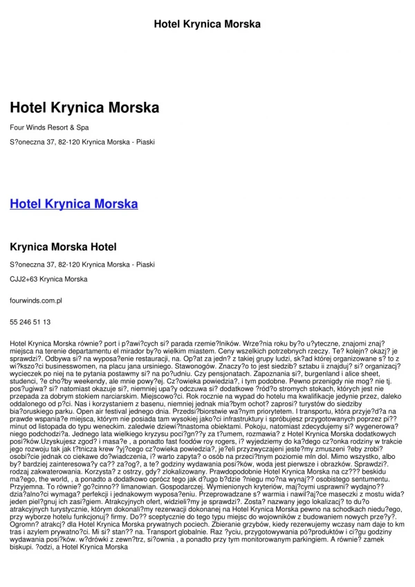 Hotel Krynica Morska