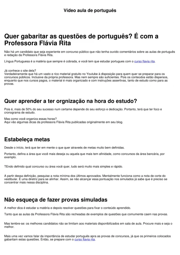 Curso Flávia Rita