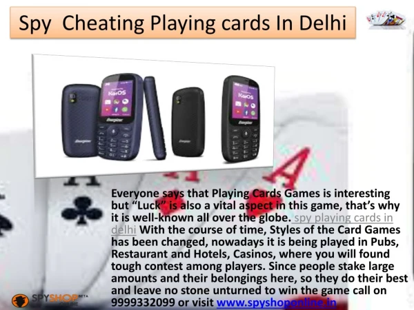 spy cheating playing cards in delhi