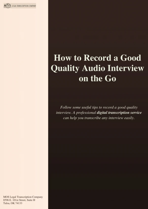 How to Record a Good Quality Audio Interview on the Go