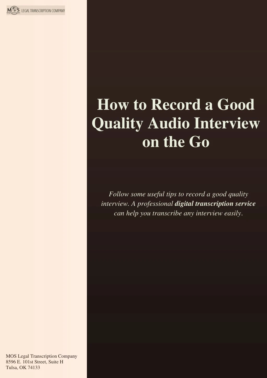 how to record a good quality audio interview