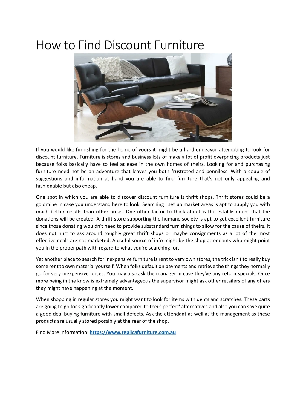 how to find discount furniture