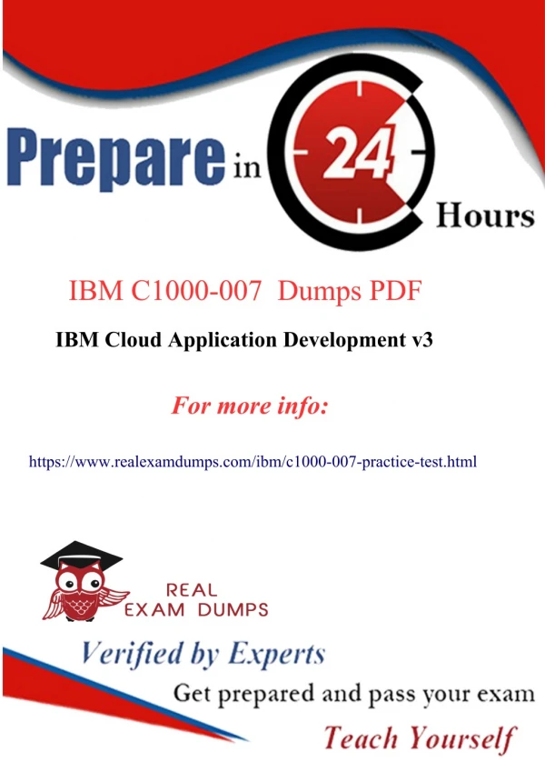 Get Complete Valid Preparation Data In One Pack - IBM C1000-007 Practice Test Dumps - RealExamDumps.com