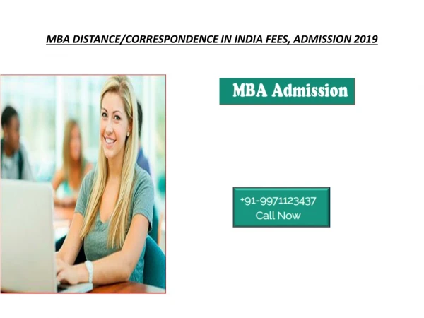 MBA Distance/Correspondence in india Fees, Admission 2019