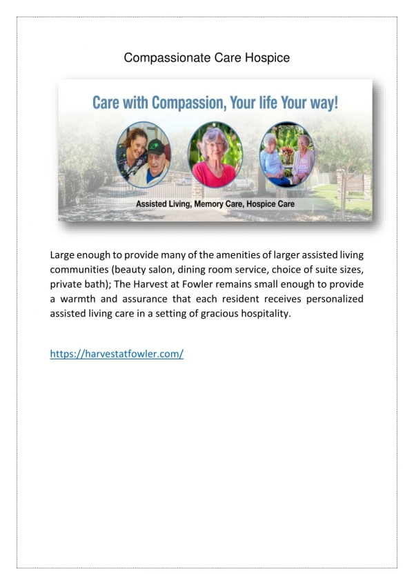 Comfort care hospice