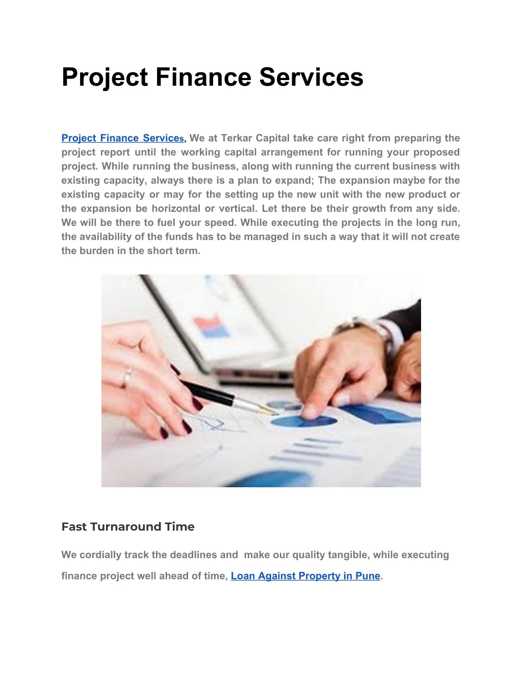 project finance services