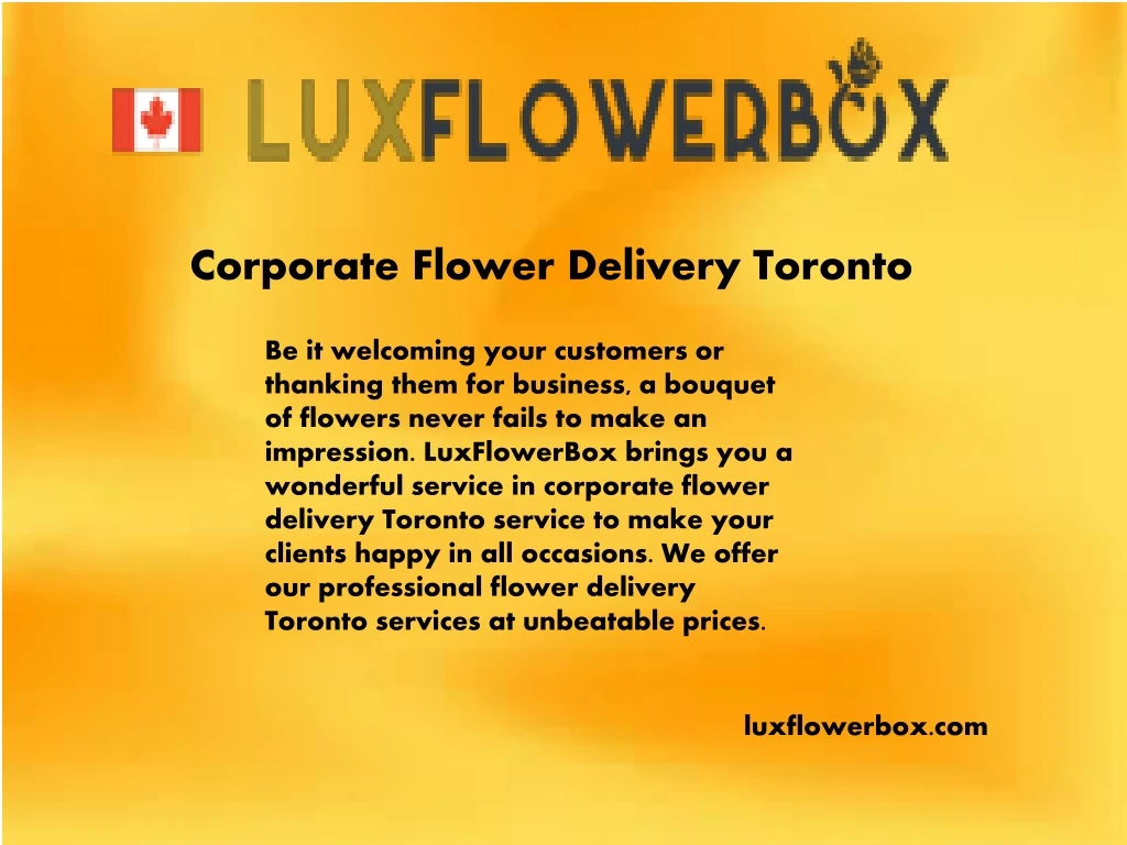 corporate flower delivery toronto