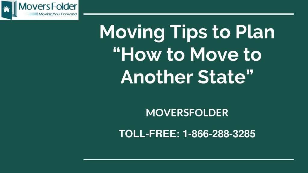 moving tips to plan how to move to another state