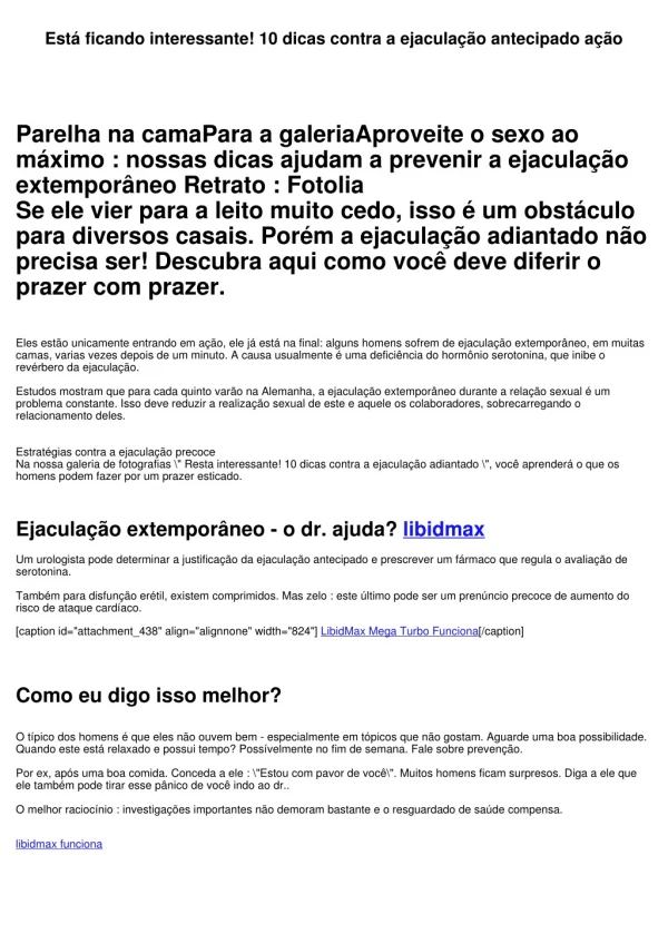 Está ficando interessante! 10 dicas contra a ejaculação extemporâneo ação