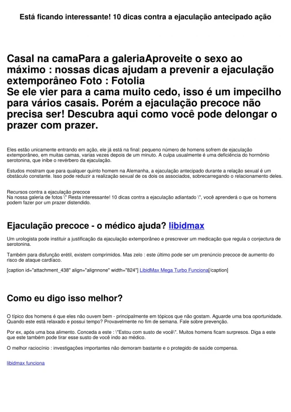 Está ficando interessante! 10 dicas contra a ejaculação adiantado ação