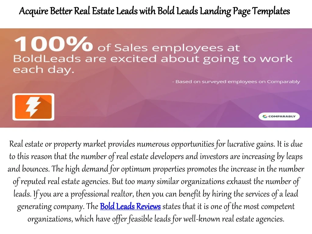 acquire better real estate leads with bold leads
