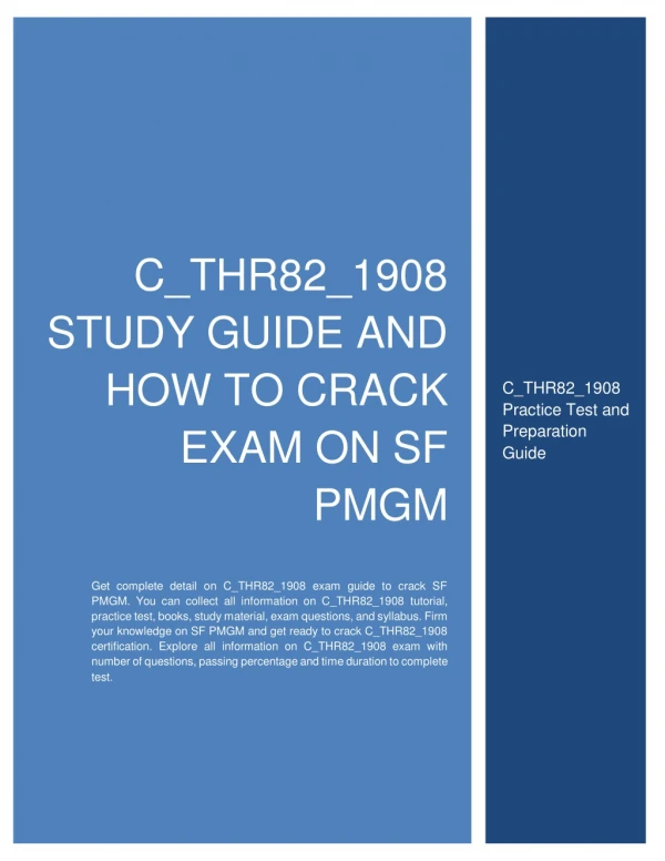 How to Prepare for C_THR82_1908 exam on SF PMGM