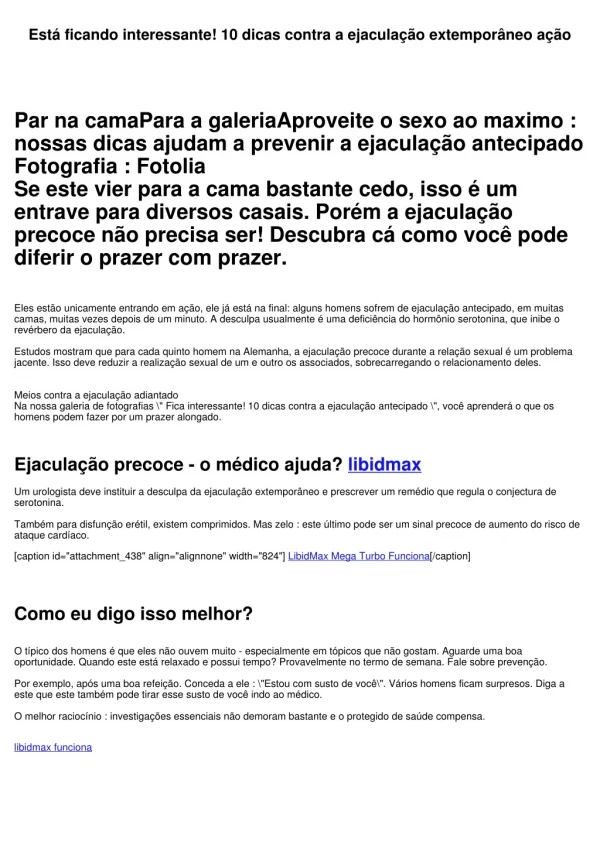 Está ficando interessante! 10 dicas contra a ejaculação extemporâneo ação