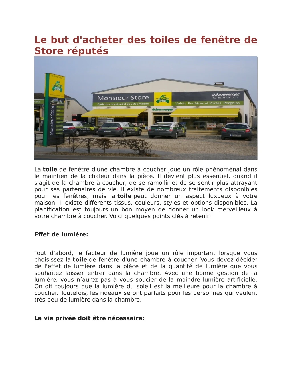 le but d acheter des toiles de fen tre de store