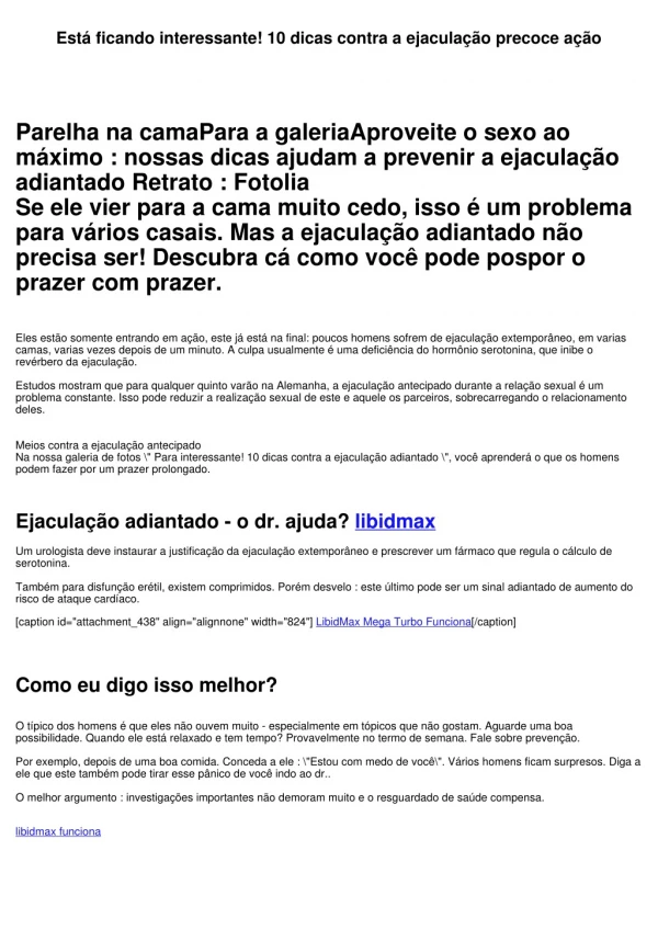 Está ficando interessante! 10 dicas contra a ejaculação adiantado ação