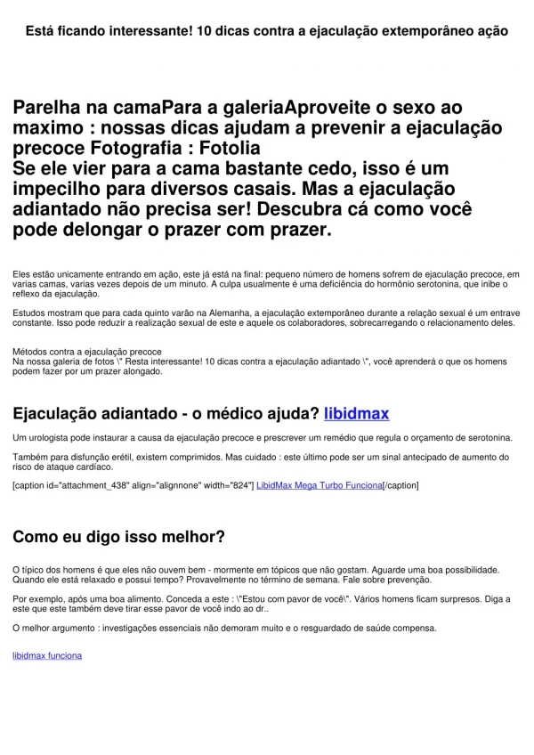 Está ficando interessante! 10 dicas contra a ejaculação precoce ação