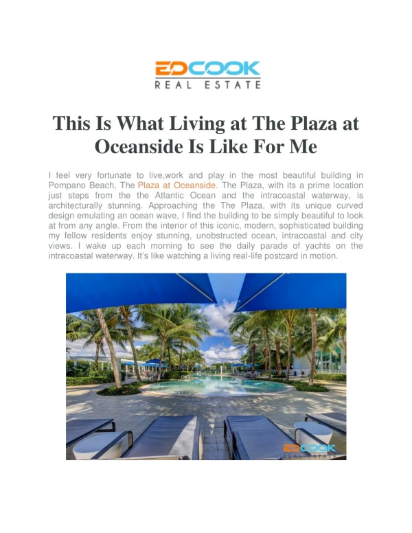 Living at The Plaza at Oceanside