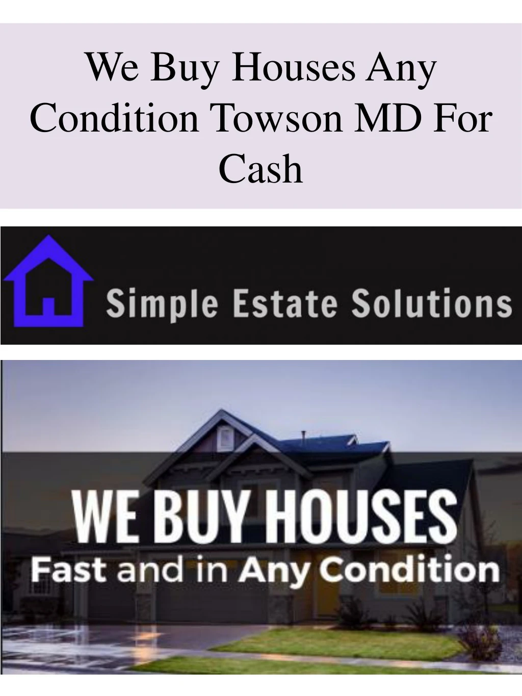 we buy houses any condition towson md for cash