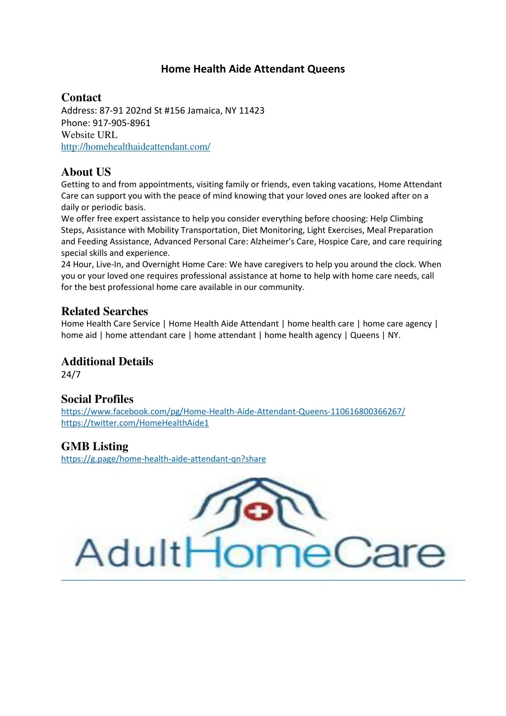 home health aide attendant queens