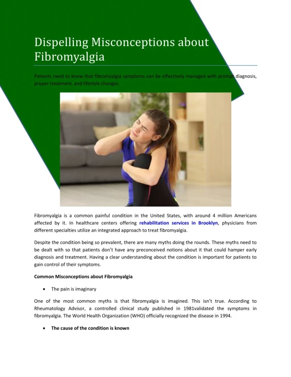 Dispelling Misconceptions about Fibromyalgia