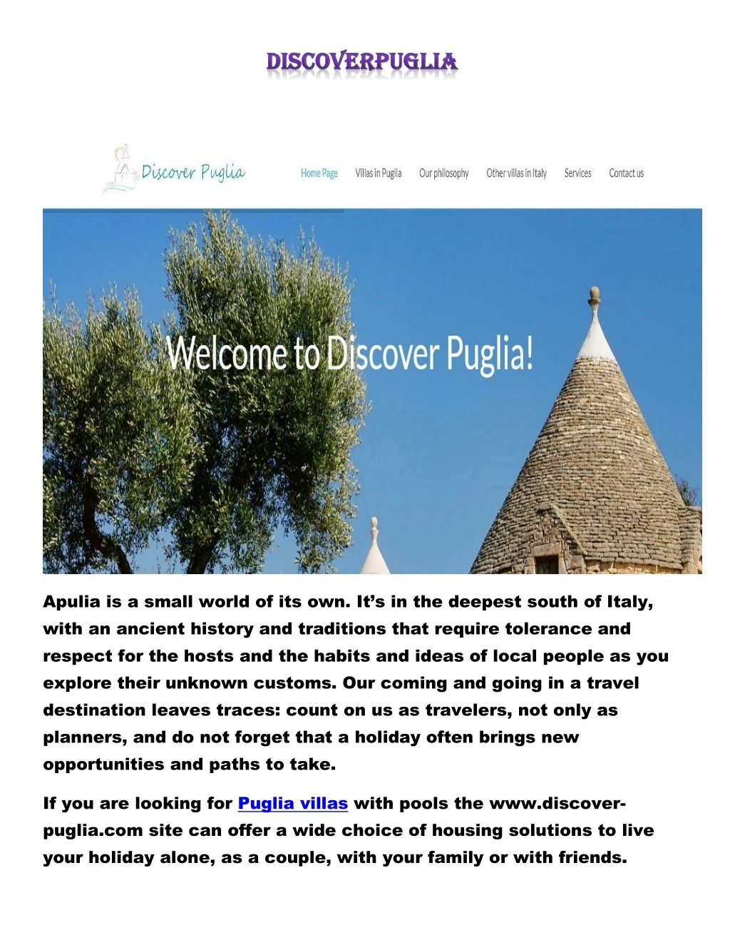 apulia is a small world