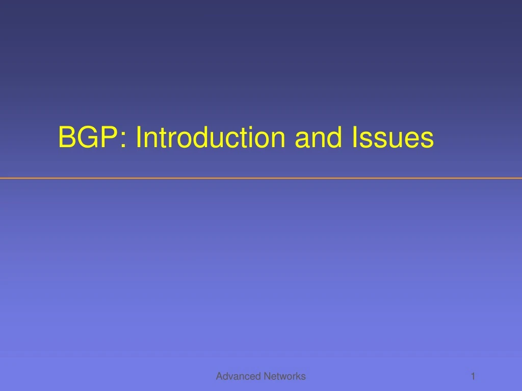 bgp introduction and issues