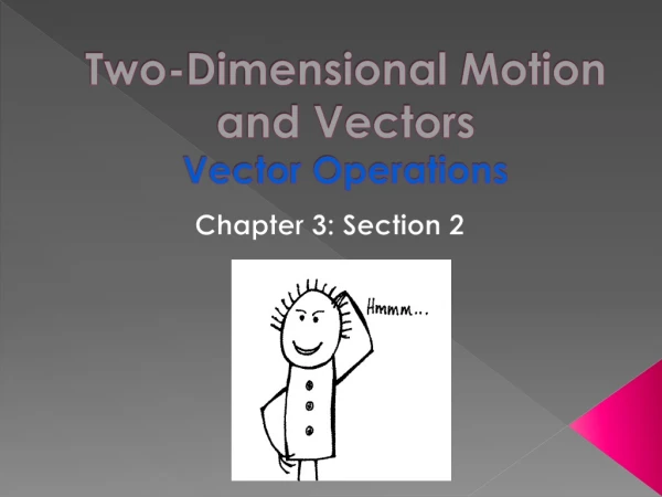 Two-Dimensional Motion and Vectors Vector Operations