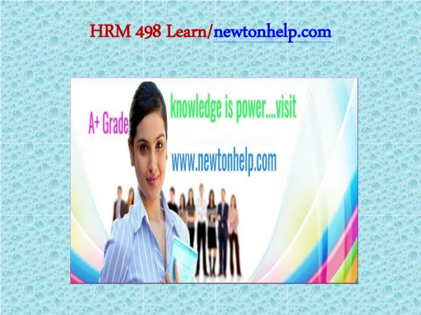 hrm 498 learn newtonhelp com