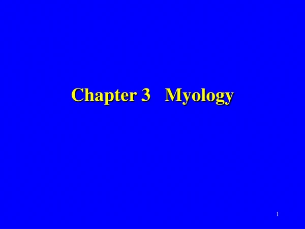 Chapter 3 Myology