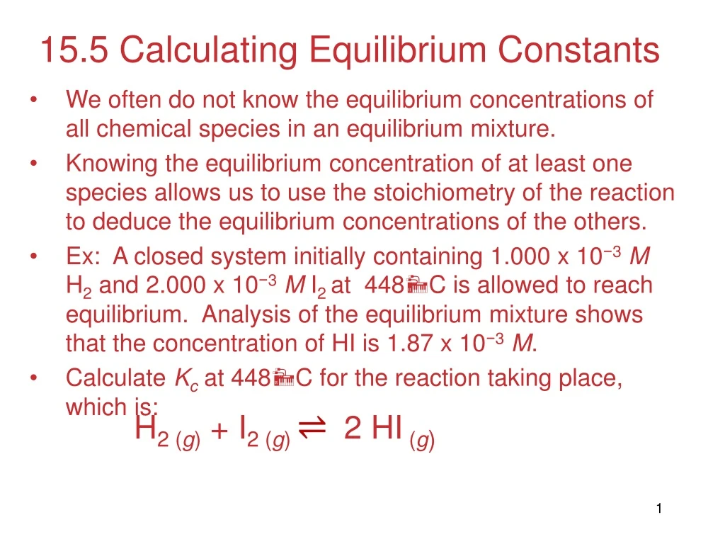 15 5 calculating equilibrium constants
