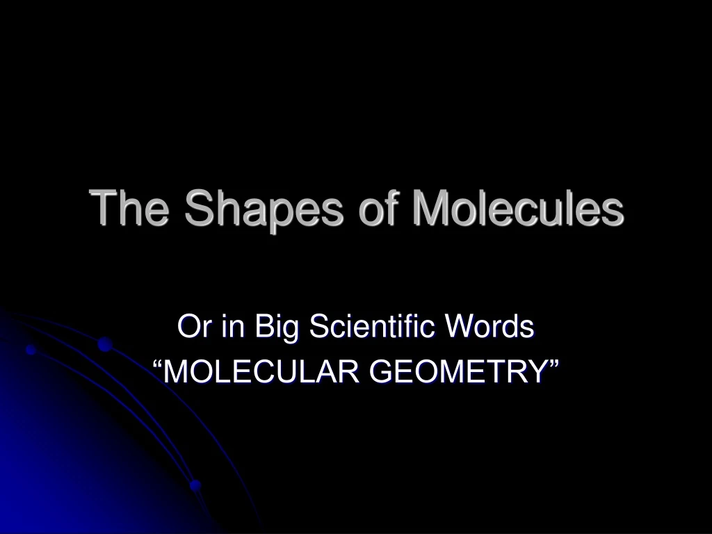 the shapes of molecules