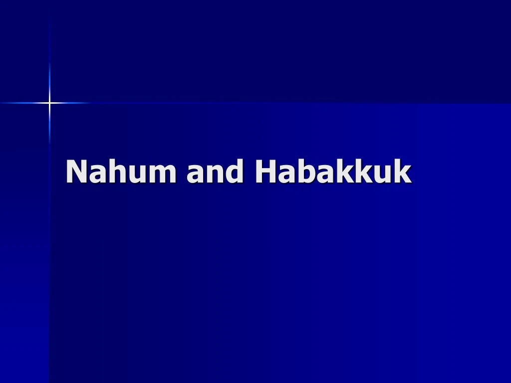 nahum and habakkuk