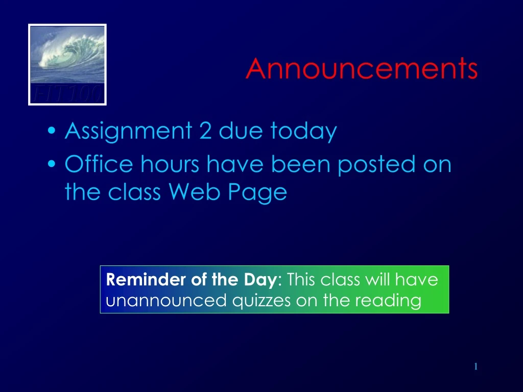 announcements