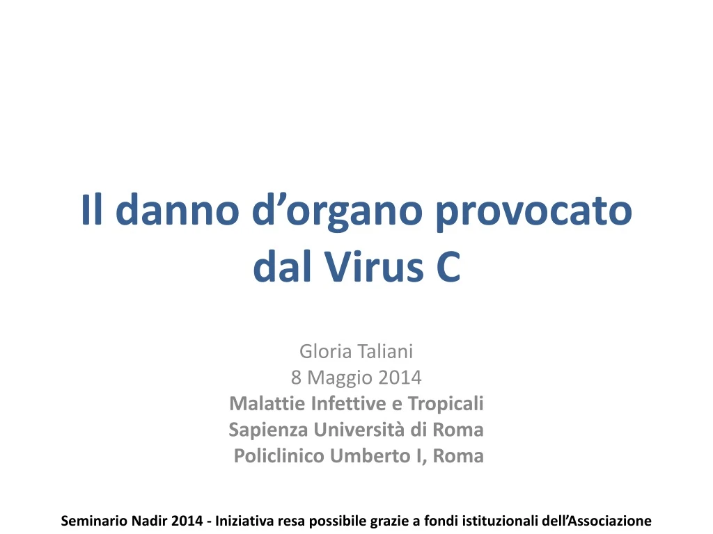 il danno d organo provocato dal virus c