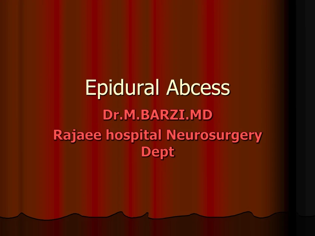 epidural abcess