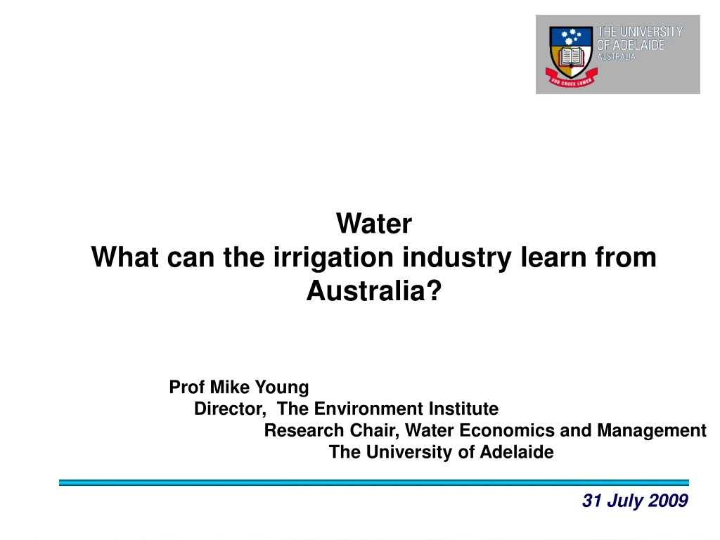 water what can the irrigation industry learn from
