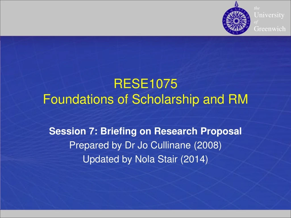 rese1075 foundations of scholarship and rm