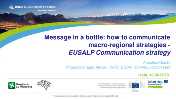 Message in a bottle: how to communicate macro-regional strategies -