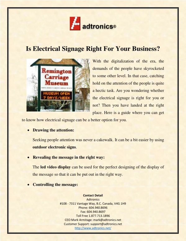 Is Electrical Signage Right For Your Business