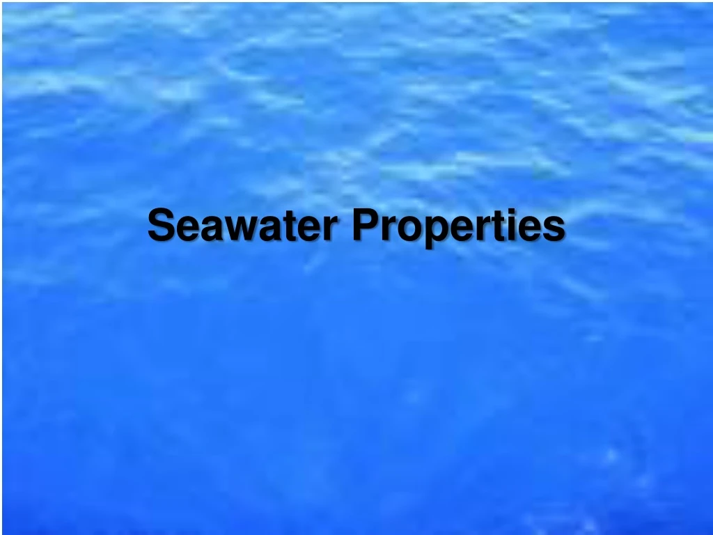 seawater properties