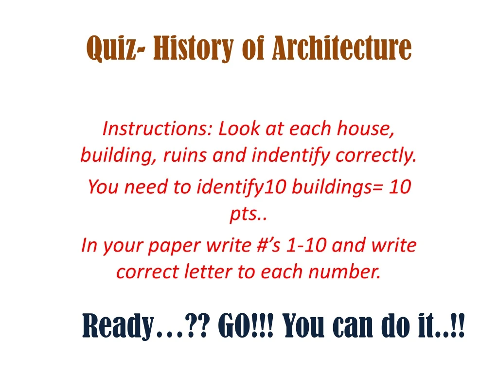 quiz history of architecture